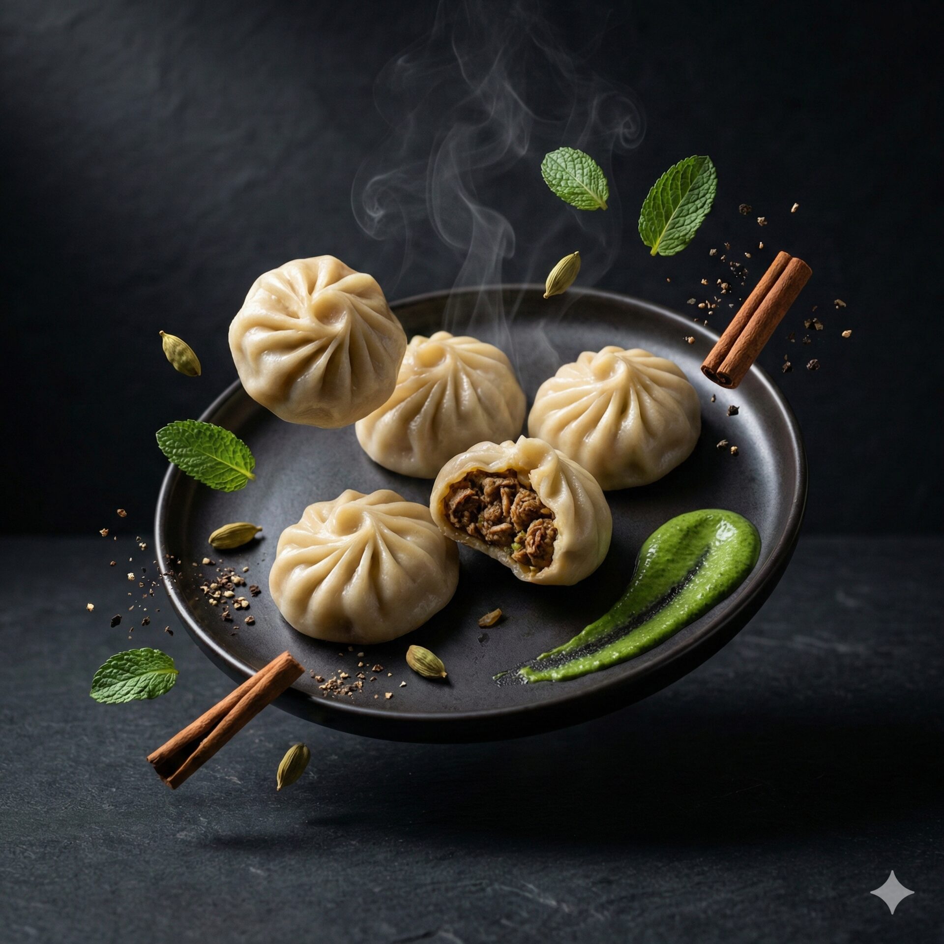 Steamed lamb momos
