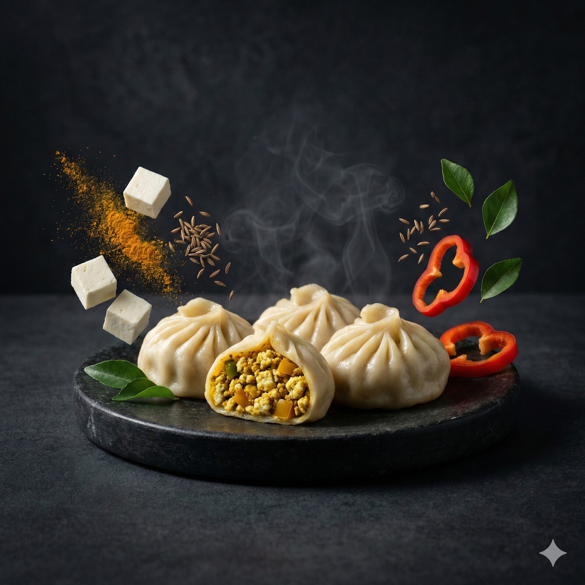 Crispy fried vegetable momos